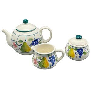 Certified international tea pot sugar bowl corporation creamer pitcher READ